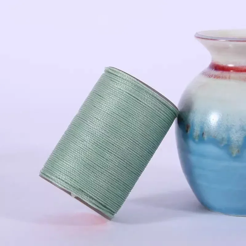 حبل قطن مشمع 0.45 مم 80 م لصنع خرز المجوهرات والحرف اليدوية بطول 80 متر خيط بوليستر لقلادة السوار ماكي #2