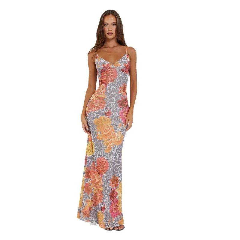 Sexy Spaghetti Strap Bodycon Long Dresses For Women 2024 Fashion Off Shoulder Sleeveless Backless Party Slim Maxi Dress Elegant