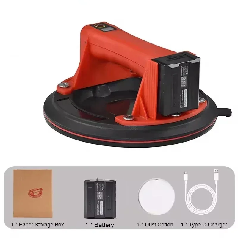 شفاط فراغ كهربائي مع شاحن بطارية 2400 مللي أمبير في الساعة من النوع C لبلاط السيراميك/حامل شفط الزجاج 200 كجم أداة رفع ثقيلة