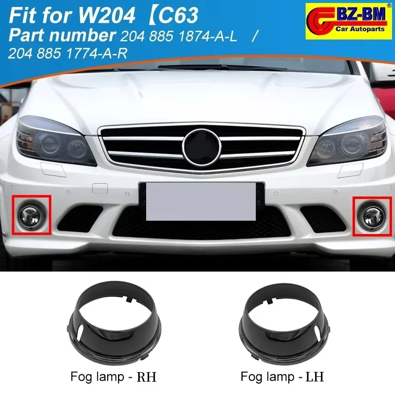 

Car Front Fog Light Cover for Mercedes Benz W204 C63 AMG Bright Black Car Fog Lamp 2048851874 A2048851874 2048851774 A2048851774