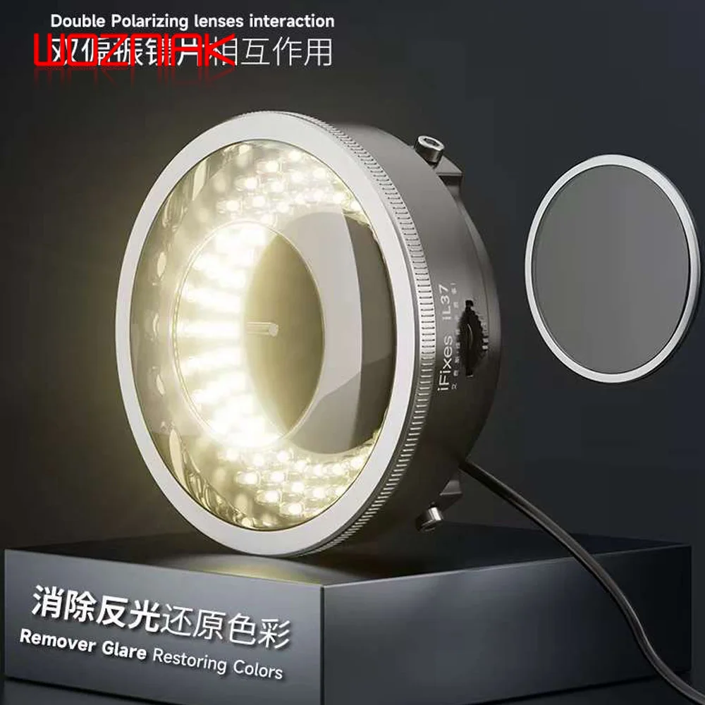 iFixes iL37 Microscope Polarized LED Ring Light Lamp Anti Glare Illuminators Source Eliminating Reflections and Restoring Colors