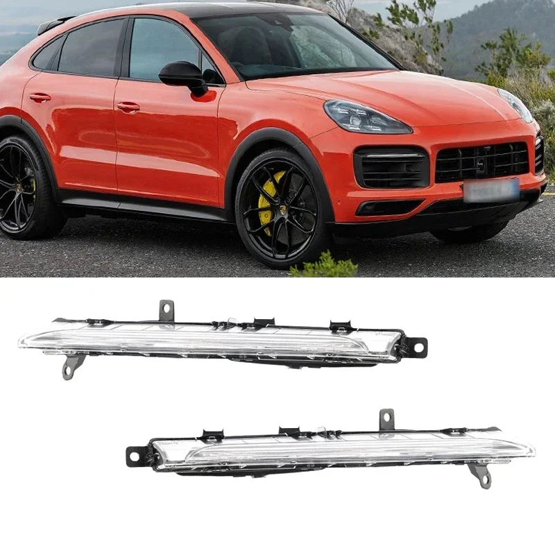 For Porsche Cayenne 2019-2021 Front LED Daytime Running Light Bumper Fog Light Turn Signal Car Accessories 9Y0941181 9Y0941182