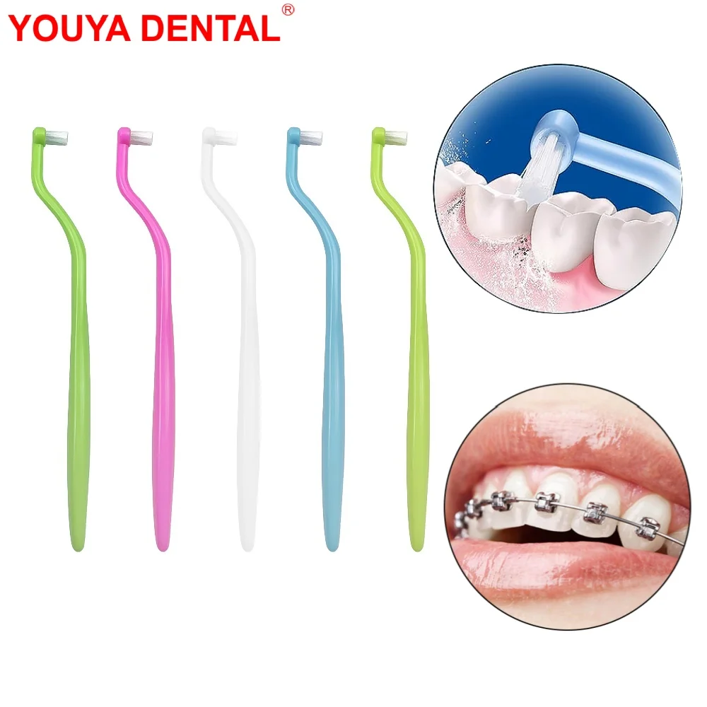 5pcs Orthodontic Toothbrush Interdental Brush Flat Head For Teeth Braces Soft Hair Teeth Cleaning Toothbrushes Oral Care Hygiene