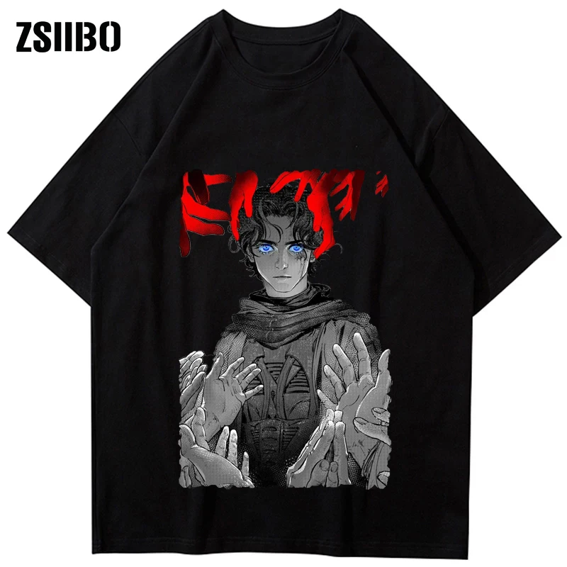

Summer Y2K Duned Print Goth T-shirts Streetwear Short Sleeve Dunes TWO T Shirt Streetwear Loose Unisex Causal Tees