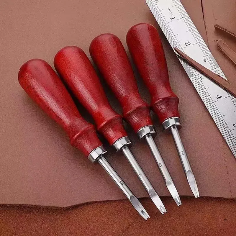 Leder Common Edge Beveler Skiving Craft Keen Edge Schneidwerkzeug zum Abschrägen von V-förmigen Klinge mit abgerundeter Mitte und zum Aufnehmen der Kante – Detail 4
