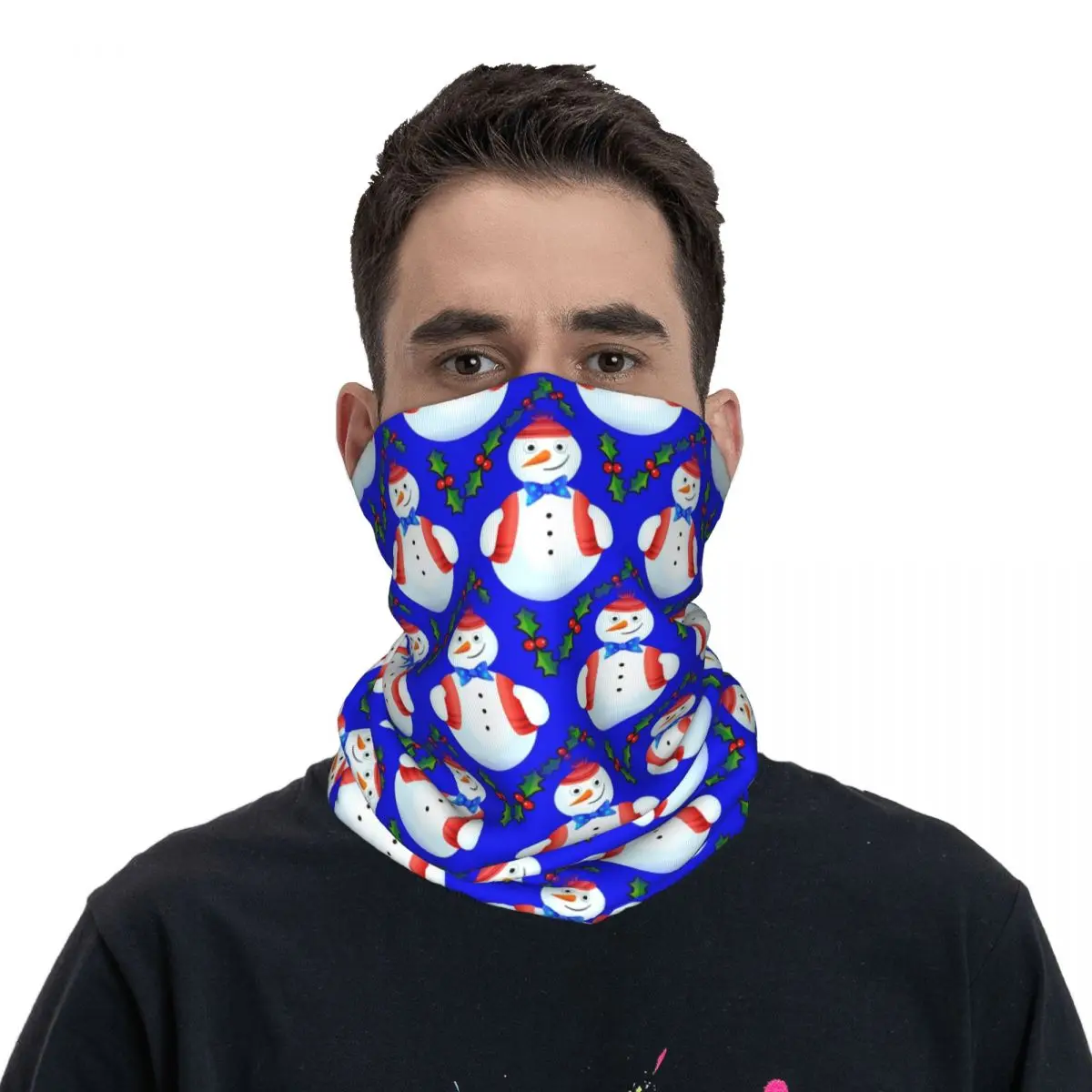 Snowman Seamless Bandana Neck Cover Printed Balaclavas Face Mask Scarf Multifunctional Cycling Outdoor Sports for Men Women