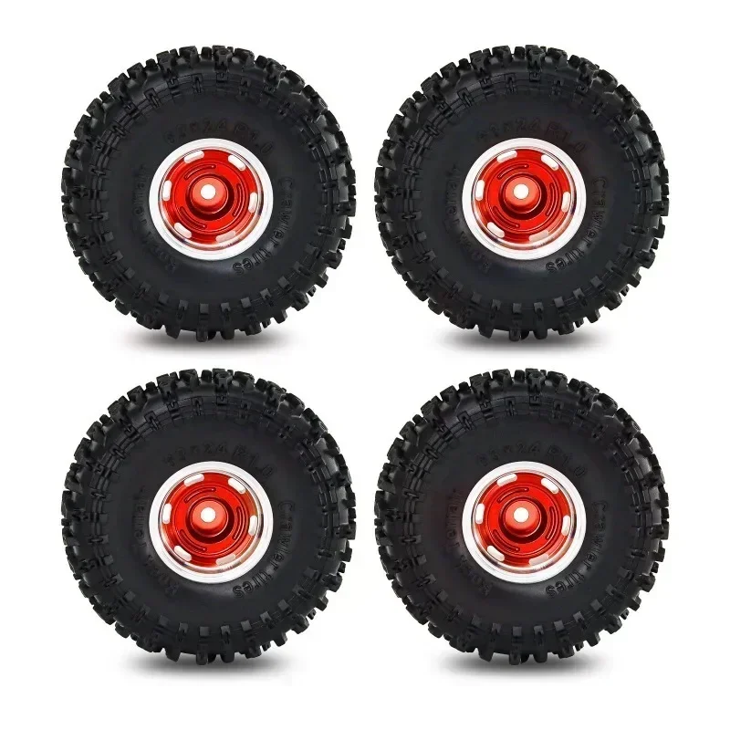 

4pcs 63mm 1.0" Metal Beadlock Wheel Tire Set For 1/18 1/24 RC Crawler Car SCX24 FMS24 TRX4M Upgrade Parts Accessories