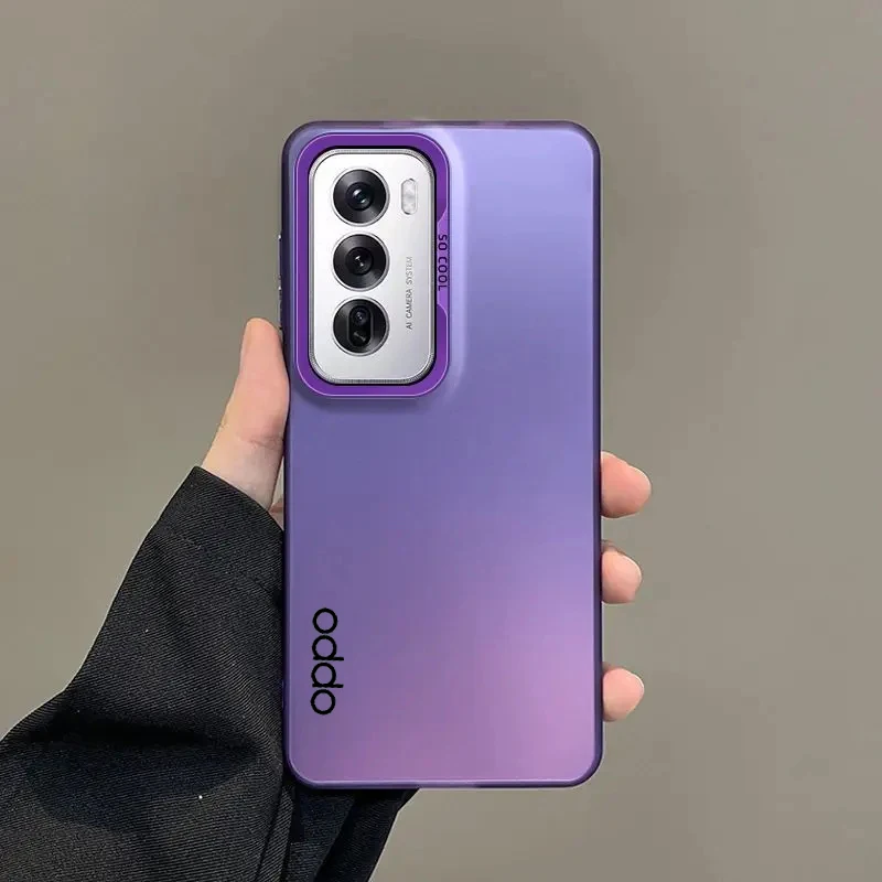 Phone Casing For OPPO Reno 12 11 10 Pro Case OPPO Reno 11F 8T 4G 5G 8Z 7Z 6 4 5 Cover Luxury Metallic Aurora Skin Matte Cover