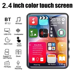 2.5 Inch Full Screen MP3 MP4 Walkman 4GB Mini Bluetooth Portable Music Player HIFI Sound Touch Screen Multifunctional Players