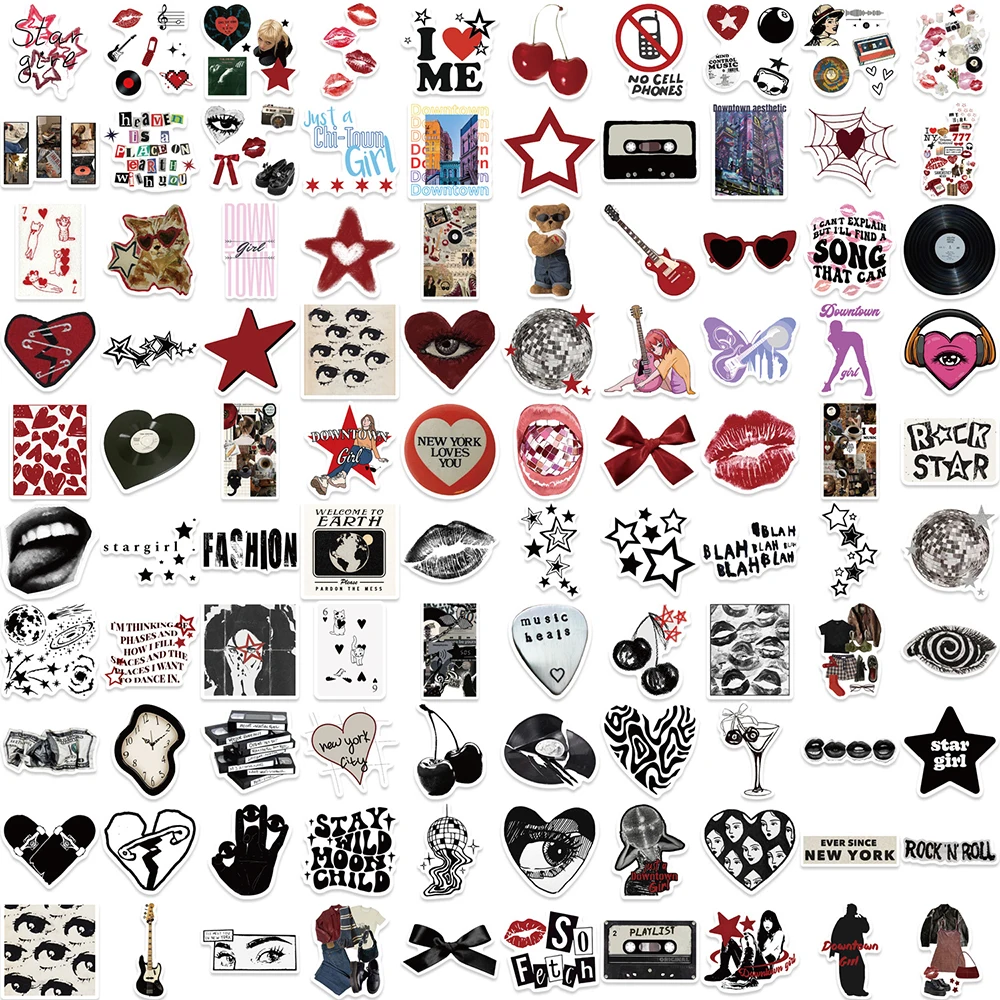 10/30/50/100pcs Downtown Girls Aesthetic Y2K Graffiti Stickers Decals Retro DIY Phone Laptop Waterproof Cool Sticker Packs image 6