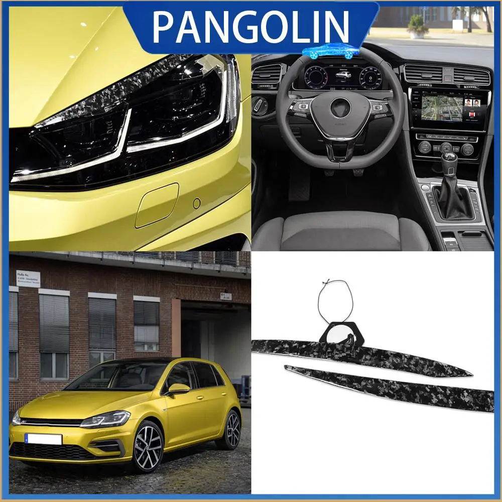 

PANGOLIN Premium Carbon Fiber Headlight Eye Lid Covers for VW Golf 7 GTI GTD R MK7 2013-2018 High Gloss UV Coated 3K Weave