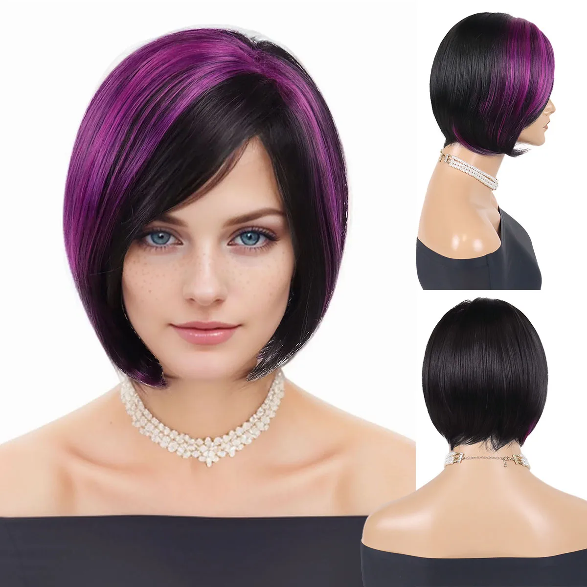 

Auburn Wig Synthetic Hair for Women Red Brown Wig Colored Short Bob Wigs Stylish Natural Hair Style Drag Queen Wigs Cosplay
