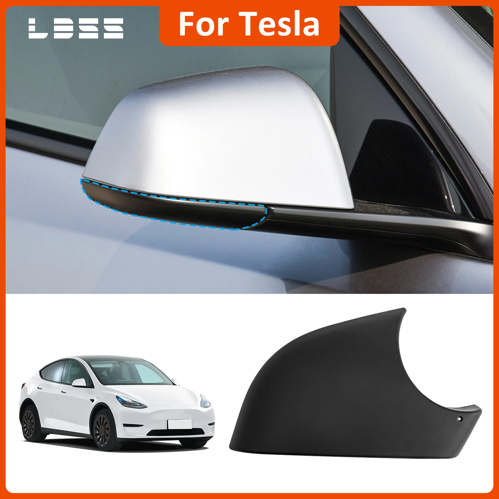 

For Tesla Model Y 2018-2024 Car Side Rearview Mirror Lower Base Wing Mirror Repair Black Left Right Auto External Accessories