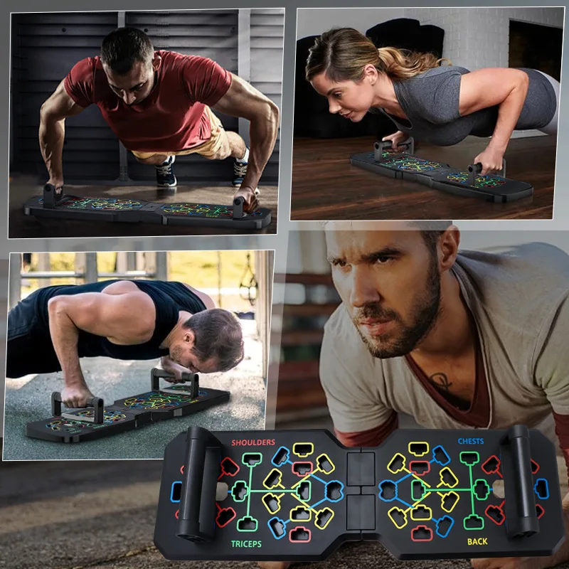 Portable Multifunctional Push Up Board Fitness and Muscle Training Device Home Workout Set Foldable Push Up Bar Resistance gallery 5