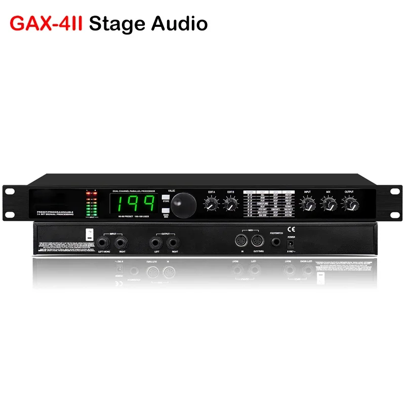 

GAX-4II Professional Digital Reverb and Multi Effect DSP Processor Audio Processor Equalizer Vocal Microphone