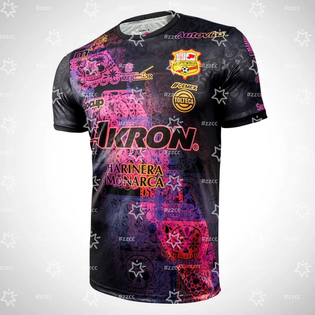 25-26 Atlético Morelia football jersey Training set Mexico jersey Summer Sports Quick Dry Men's T-Shirt Kid's Tee Womens Tops  ﻿