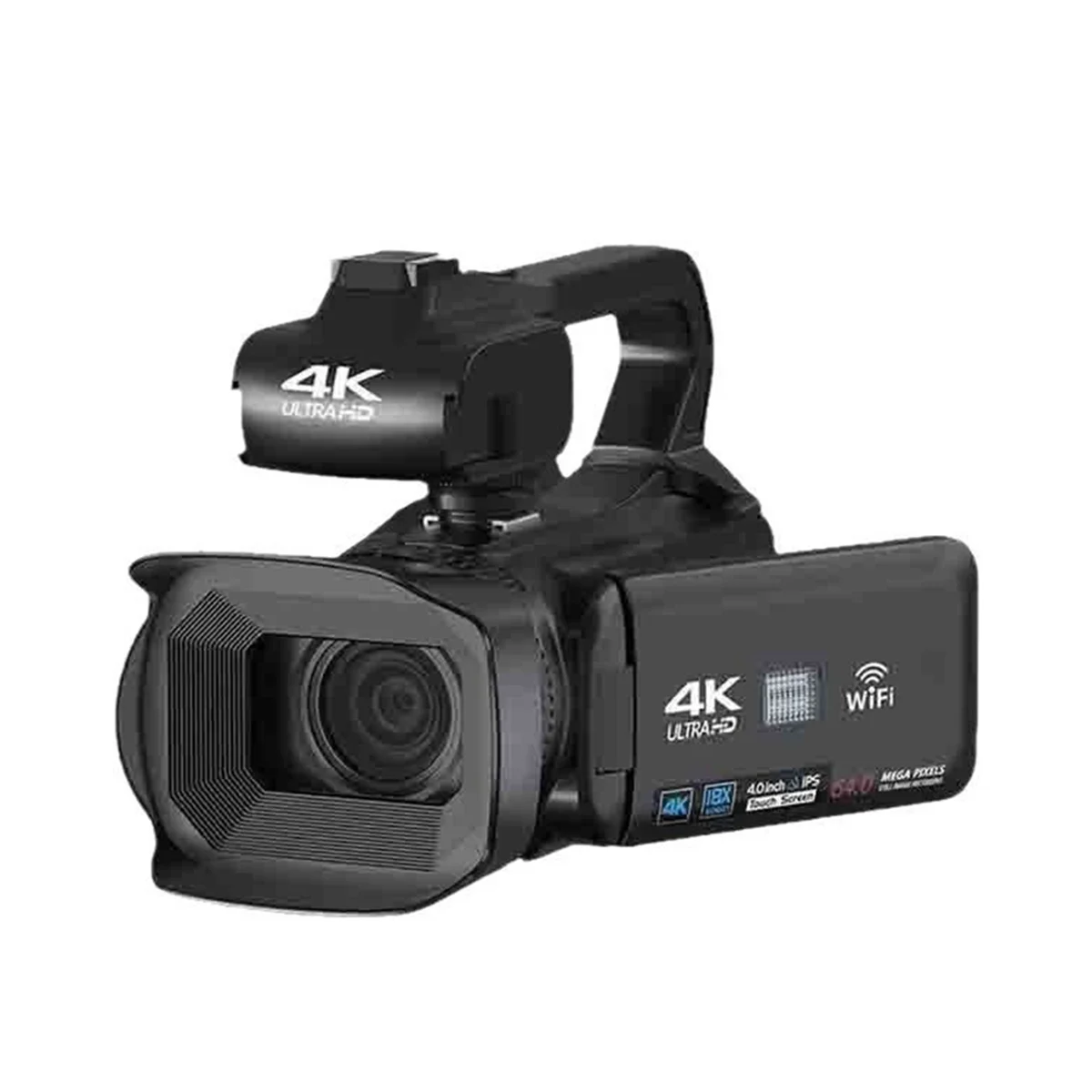 

ABAB 4K Video Recorder Camera 64MP Camcorder for Stream Rotate 4.0Inch Touch Screen Professional Digital Camera