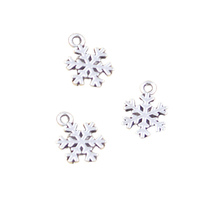 30pcs Charms Snow Snowflake 14x10mm Antique Silver Color Pendants Making DIY Handmade Tibetan Finding Jewelry