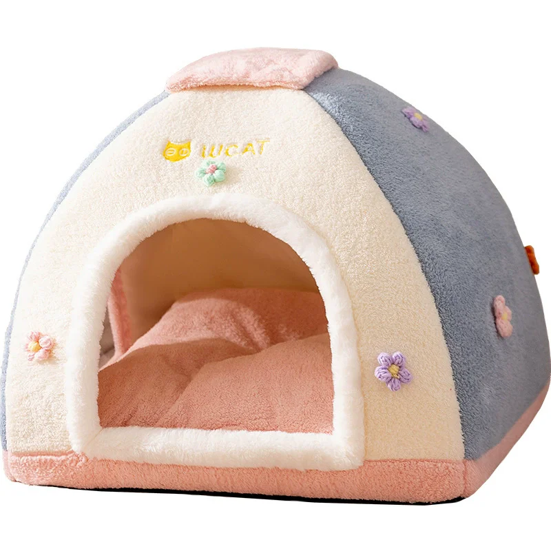 

Dreamy Cute Pet Tent Nest Autumn Winter Large Space Tent Nest Cat Warm Nest Dog House Soft Sleeping Cave