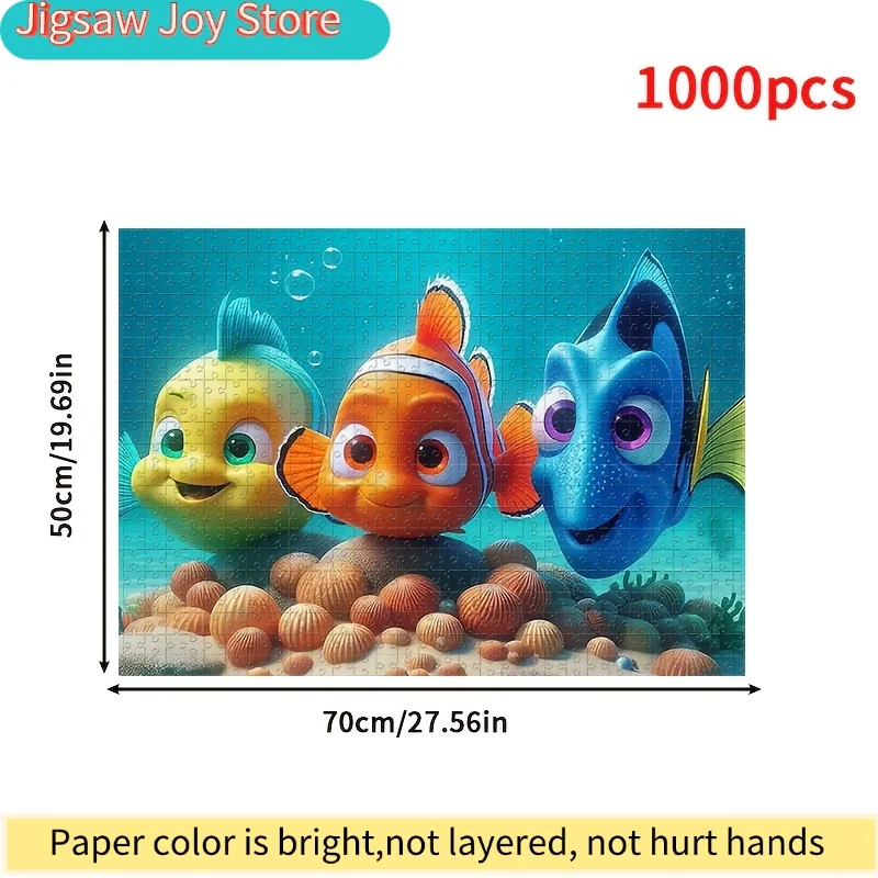 [مفتوح] لغز فسيفساء مسطح ثنائي الأبعاد مصنوع يدويًا يضم شخصيات كرتونية من فيلم البحث عن نيمو، بما في ذلك نيمو ودورى. هدية احتفالية،
