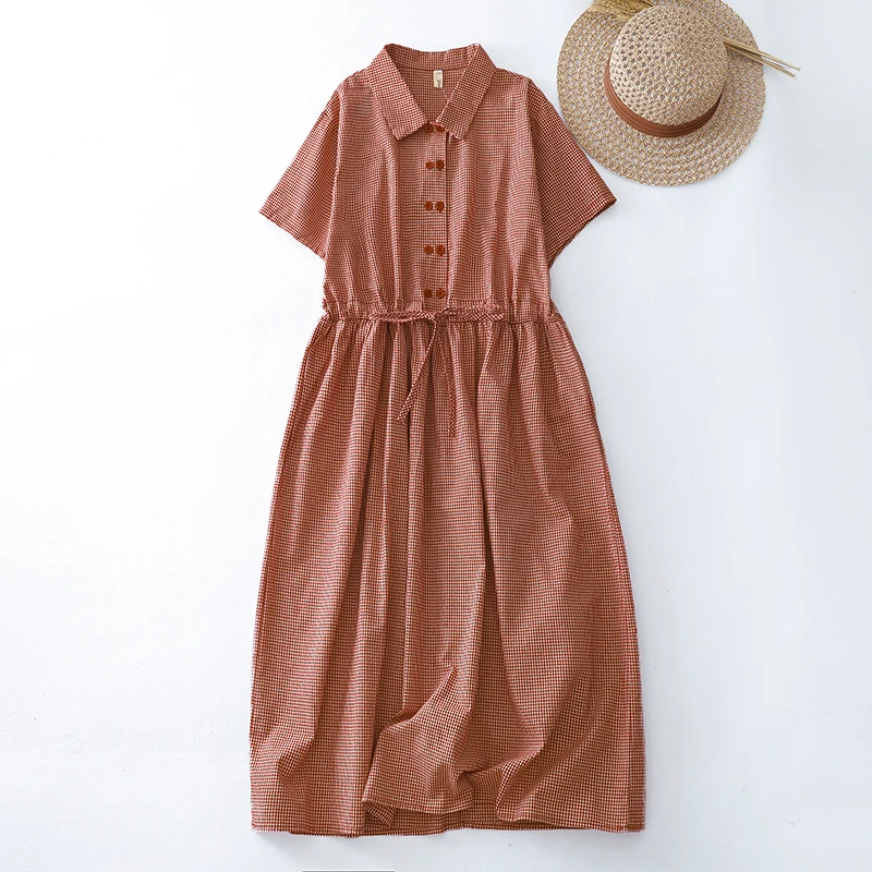Cotton Short Sleeve Vintage Pl - Summer Clothing Drawing review and price