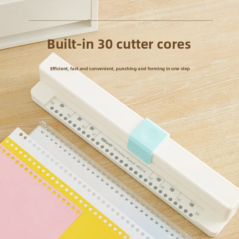 30-Hole Hand Push Punching Machine A4 Porous Punching Machine Quick and Simple Punching Folder Loose-leaf Core