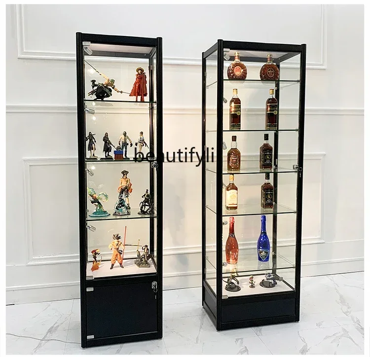 Display Cabinet Glass Cabinet Cosmetics Display Case Household Toys Showcase Transparent Display Cabinet