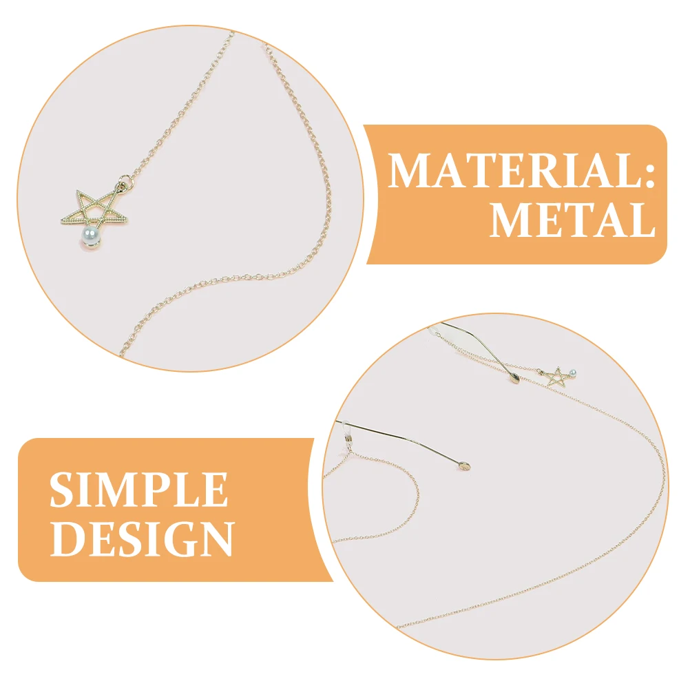 

Metal Glasses Rope Eyeglass Chains Necklace Holder Sunglass Lanyard for Women Anti Slip Durable Pearl Star Pendant