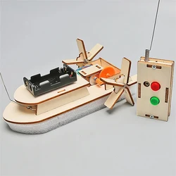 DIY Boat Model Science Toys Kids STEM Electric Educational Teaching Kit 3D Assemble Wooden Boat Toy Scientific Experiment Kit