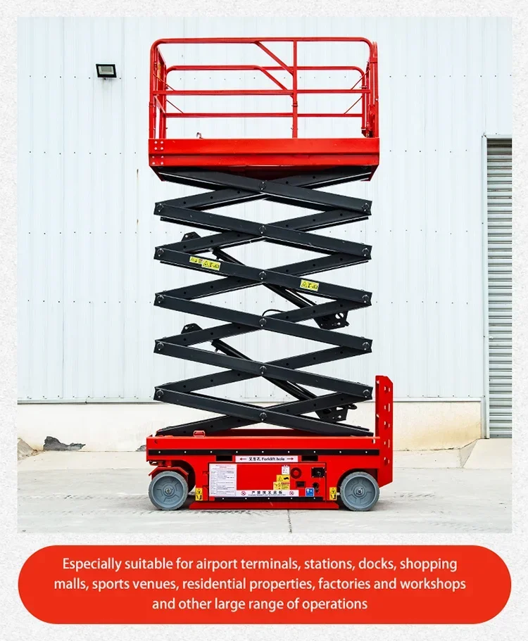 

4-10M All-Electric Scissor Lift Elevating Work Platform – Quiet and Efficient Platform for Warehouse and Store Ceiling Jobs