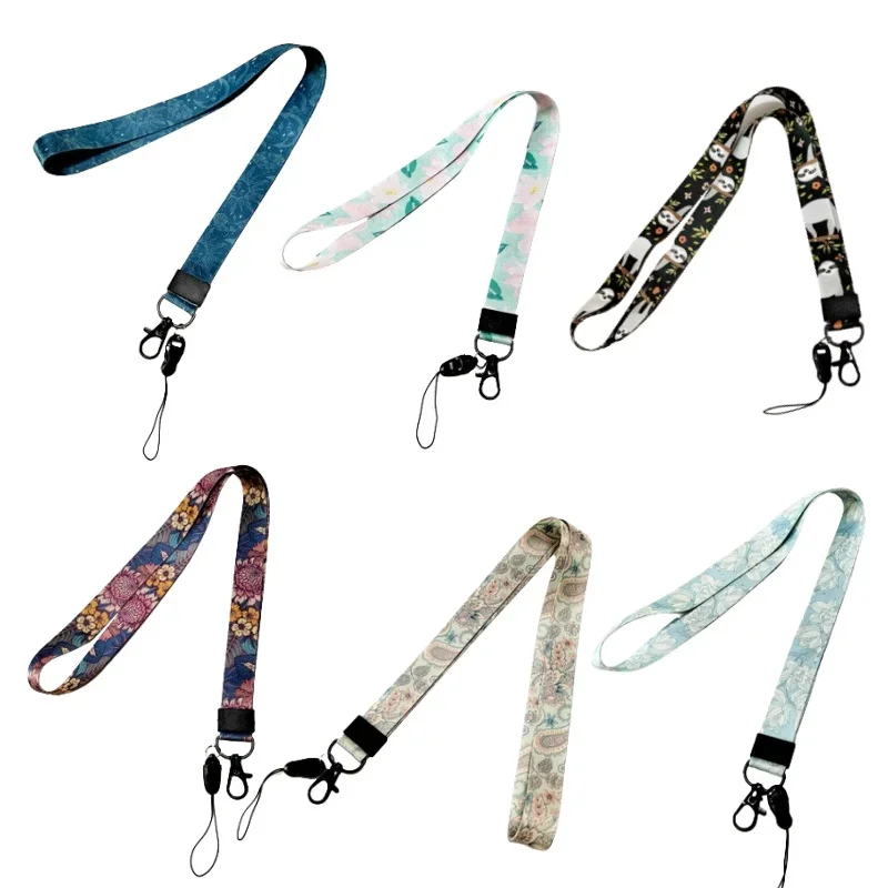 

Fashion Flowers Phone Lanyard Neck Strap for Key ID Card Cell Phone Straps for USB Badge Holder DIY Hanging Rope