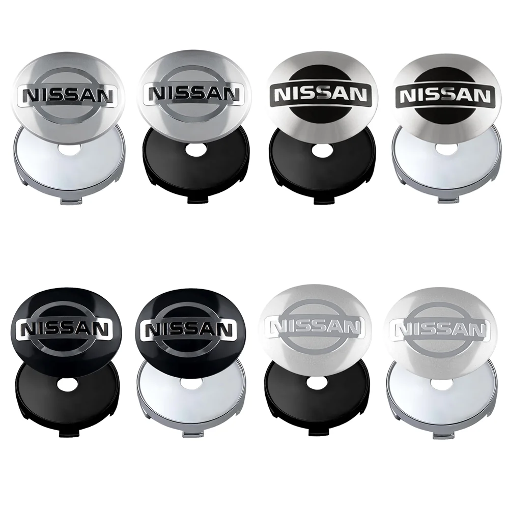 4Pcs 56/60mm Car Wheel Center Hub Cap Badge Tire Rim Covers Accessories For Nissan Qashqai J10 J11 Juke Micra X-Trail Pulsar