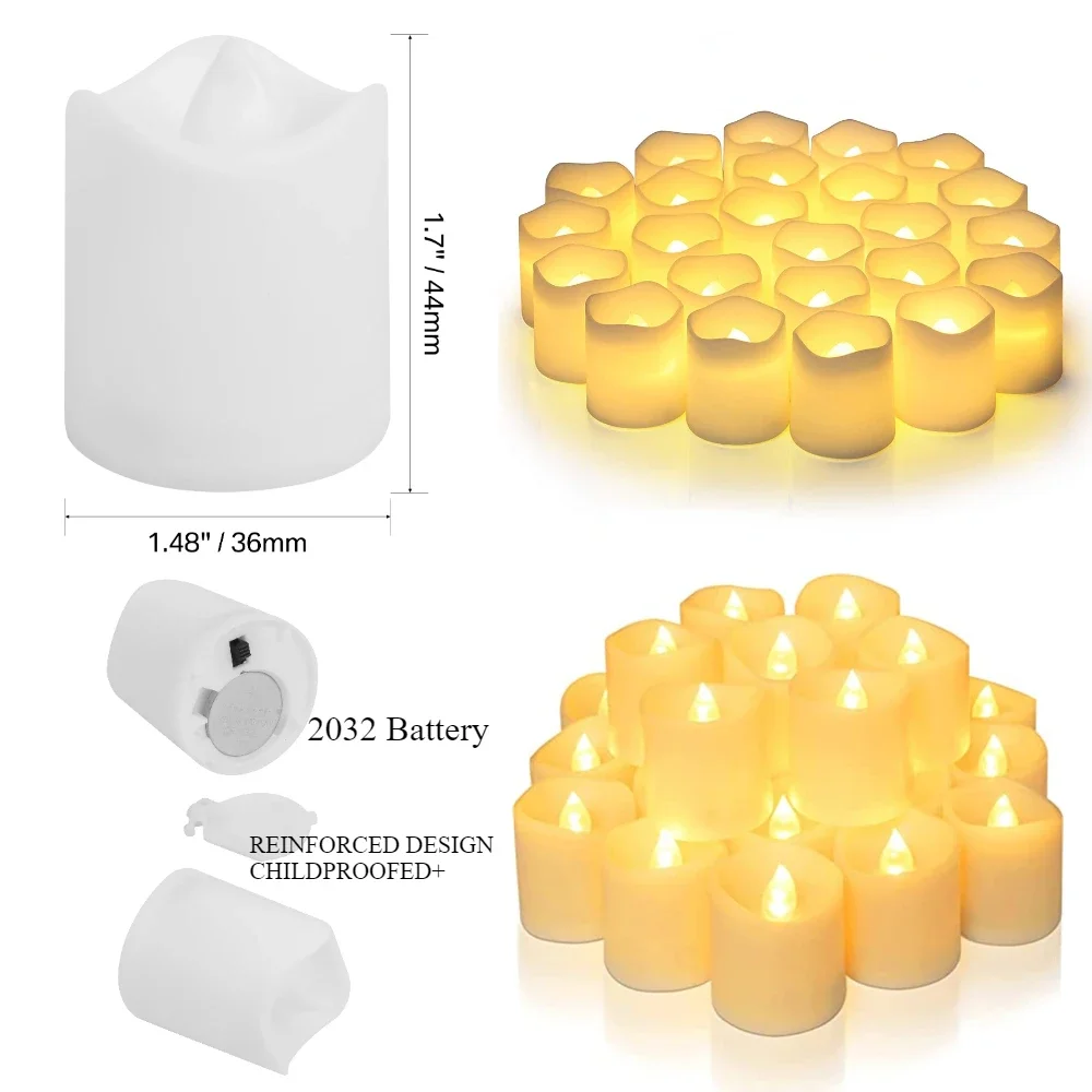 12/24Pcs Flameless LED Candles Creative wishing Led Tea Light Warm White Flickring Candle Halloween Christmas Decor Candle Light
