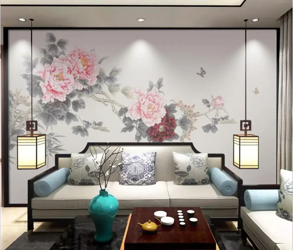 beibehang Custom papel de parede 3d Peony mural wallpaper for living room TV background wall paper ink decorative wall painting