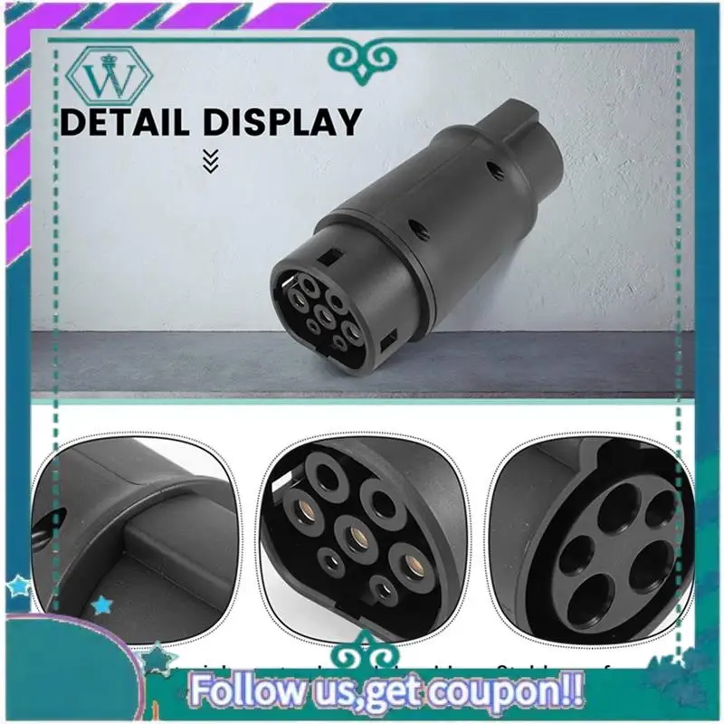 Upgraded 4PCS EVSE EV Adaptor 32A J1772 Type 1 To Type 2 Plug EV Adapter, Electric Cars Vehicle Charger Charging Connector