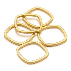 20/50pcs Stainless Steel Gold Plated Square Shape Connector Pendant Charms For Diy Jewelry Earring Accessories Making Wholesale