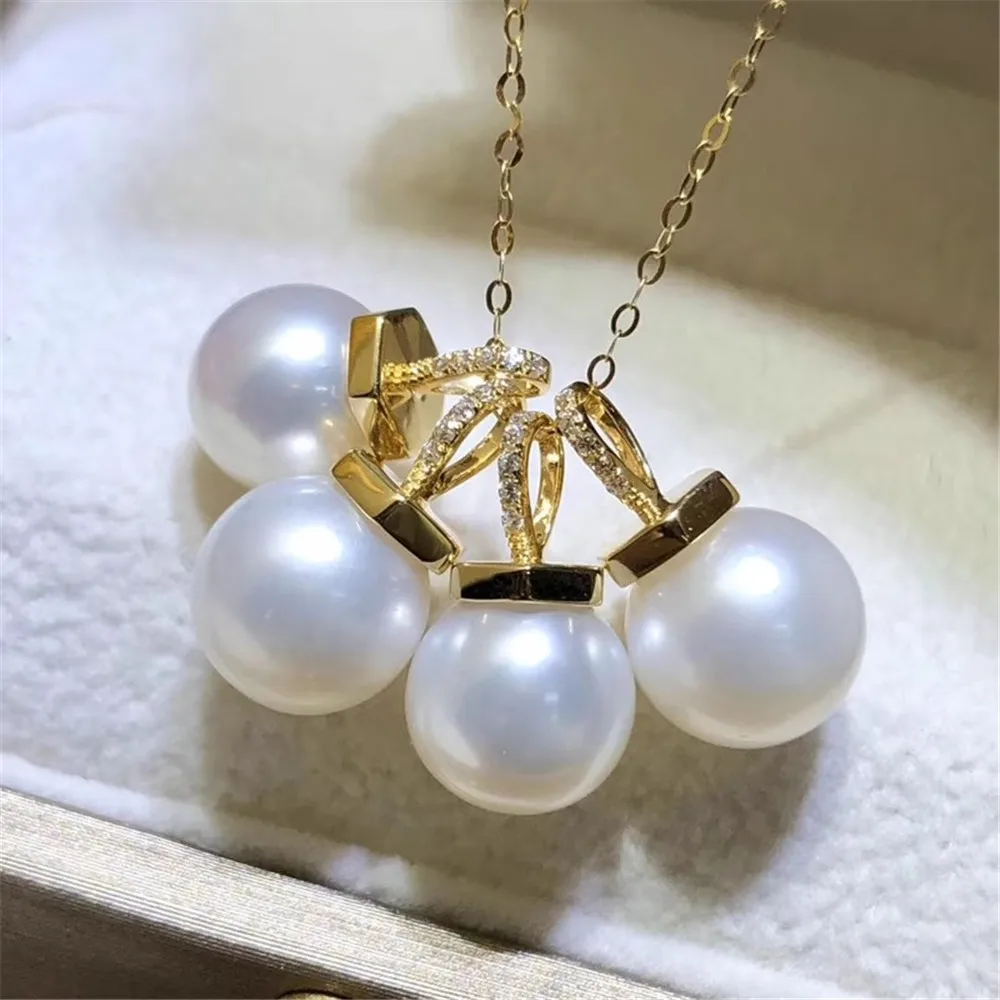 

DIY Accessory G18K Gold Pearl Pendant Empty Holder Fashionable K Gold Pearl Necklace Pendant Empty Holder 9-12mm G128