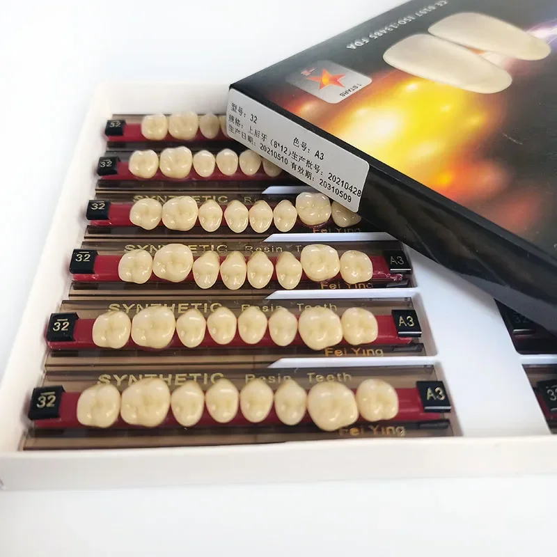 16/12 Sets/ Box Dental Anterior Posterior Polymer Denture Economical Tooth A2 A3 2 Layers Dentistry Materials