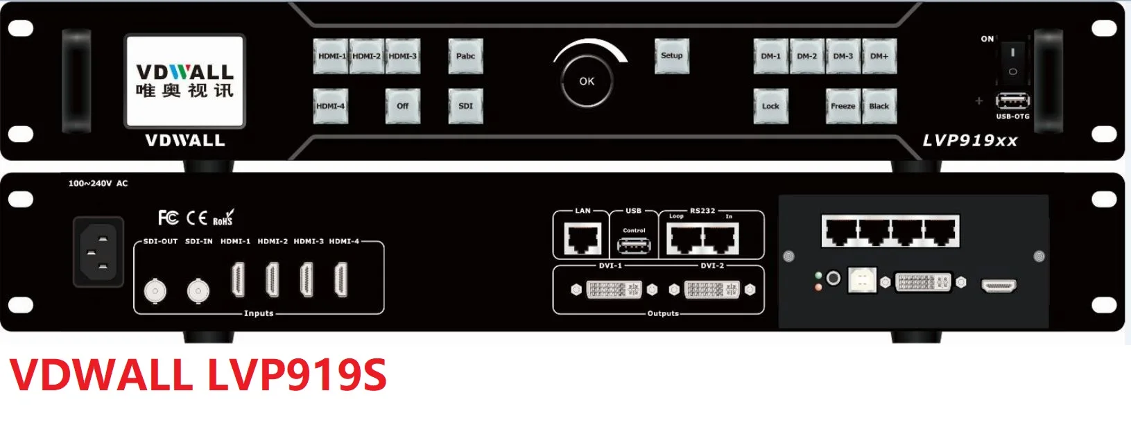 

VDWALL LVP919S With SDI LED amplifier splicer processor,Seamless switching inputs, no black or blurred screen