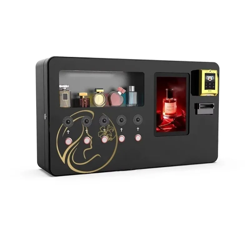 Deposit Small Wall-mounted Perfume Vending Machine with 10.1-inch Touch Screen SDK Enabled Credit Card Payment Wi-Fi & 4G LTE