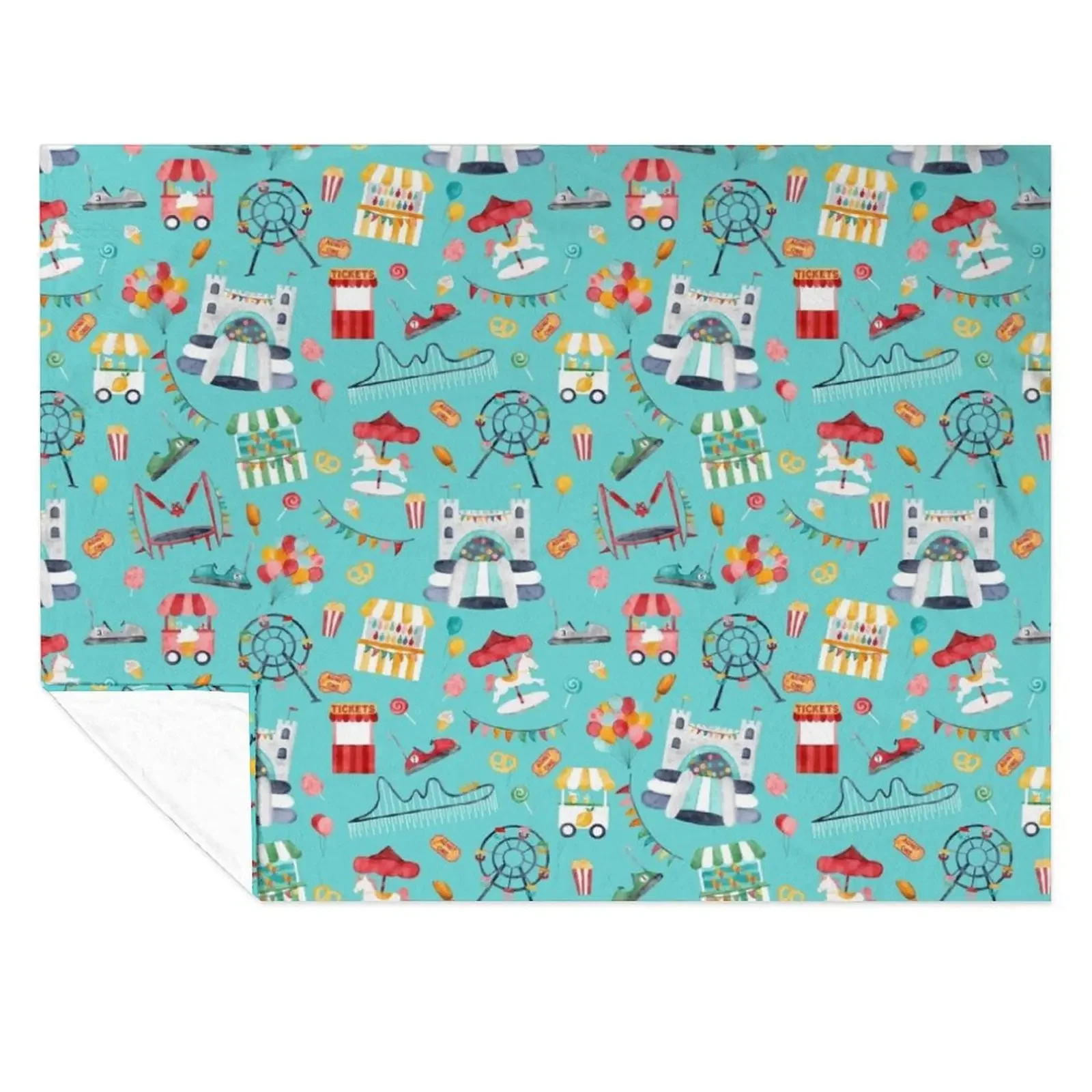 

Amusement Park Watercolor Carnival Throw Blanket for winter Luxury Thicken Decorative Sofa Soft Big Blankets