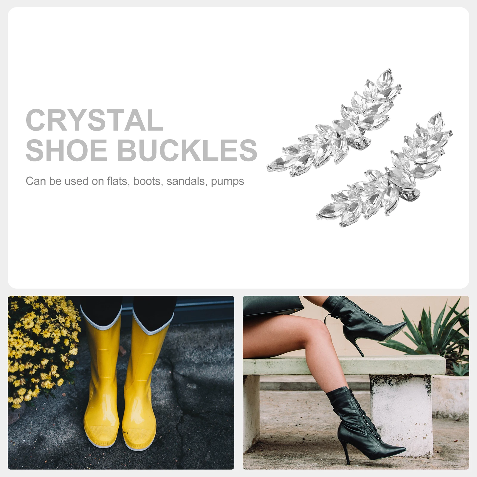 

Crystal Detachable Buckles Silver Decorations Wedding Decoration Crystal Shoe Clip for Bride Wedding Shoe Accessories