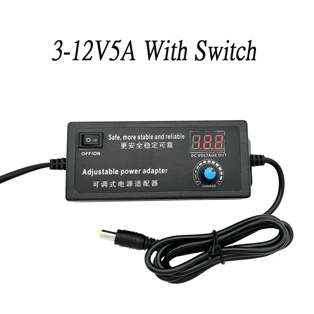 Adjustable AC to DC power supply 220V to 12V 3V 5V 6V 9V 12V 15V 18V 24V 1A 2A 3A 5A Universal Adapter12V1A 2A 3A 4A 5A