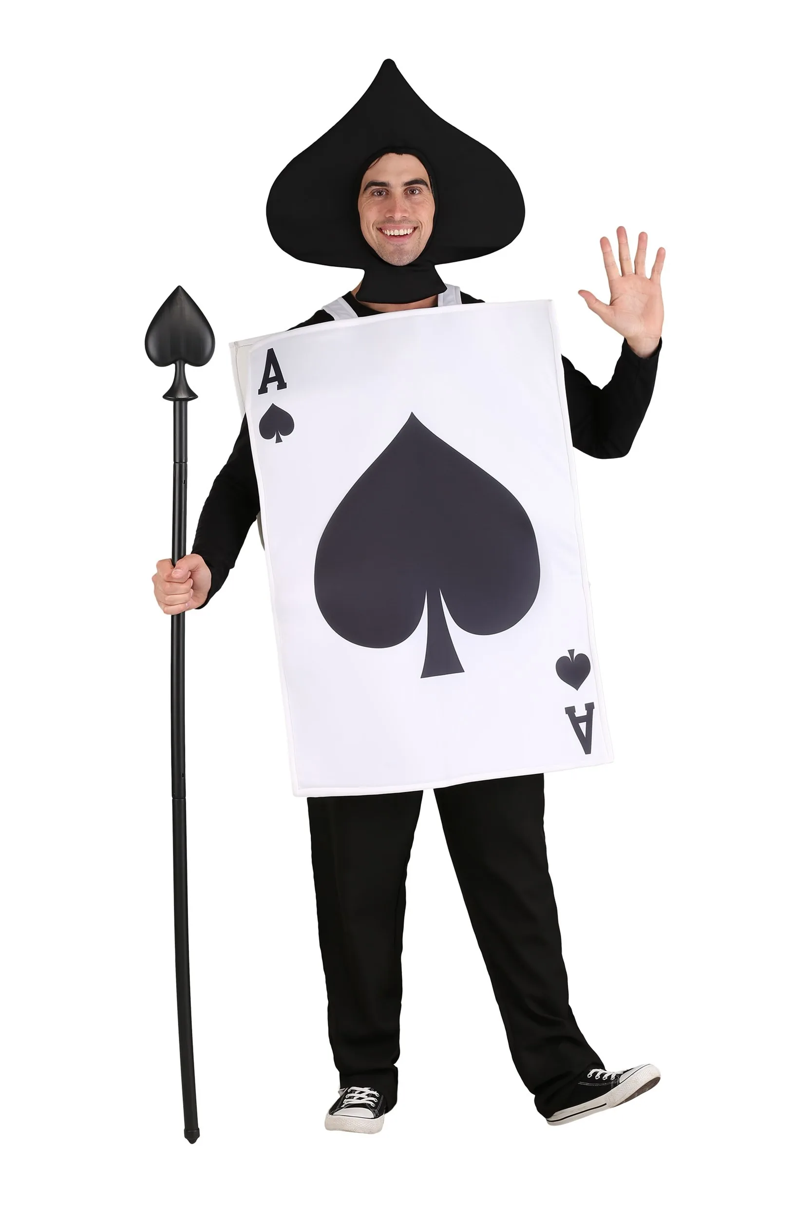 2025 New Arrival Unisex Female Alice In Wonderland Playing Game Card Halloween Dress Up Men Ace of Spades Costume for Adults