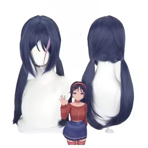 Crazy Mita Cosplay Wig Game MiSide Mail Character Women Primary Yandere Purple Hair Wig Headwear Accessories