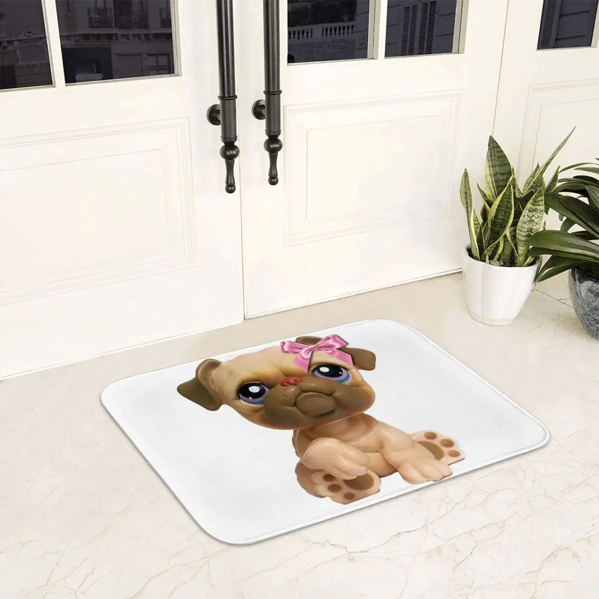 CoAdvantages Littlest Pet Shop LPS Bulldog 451 Anti-ald Doorvirus, Polymère de sol, Tapis lea pour cuisine, entrée, maison, balcon, FootSub Mats