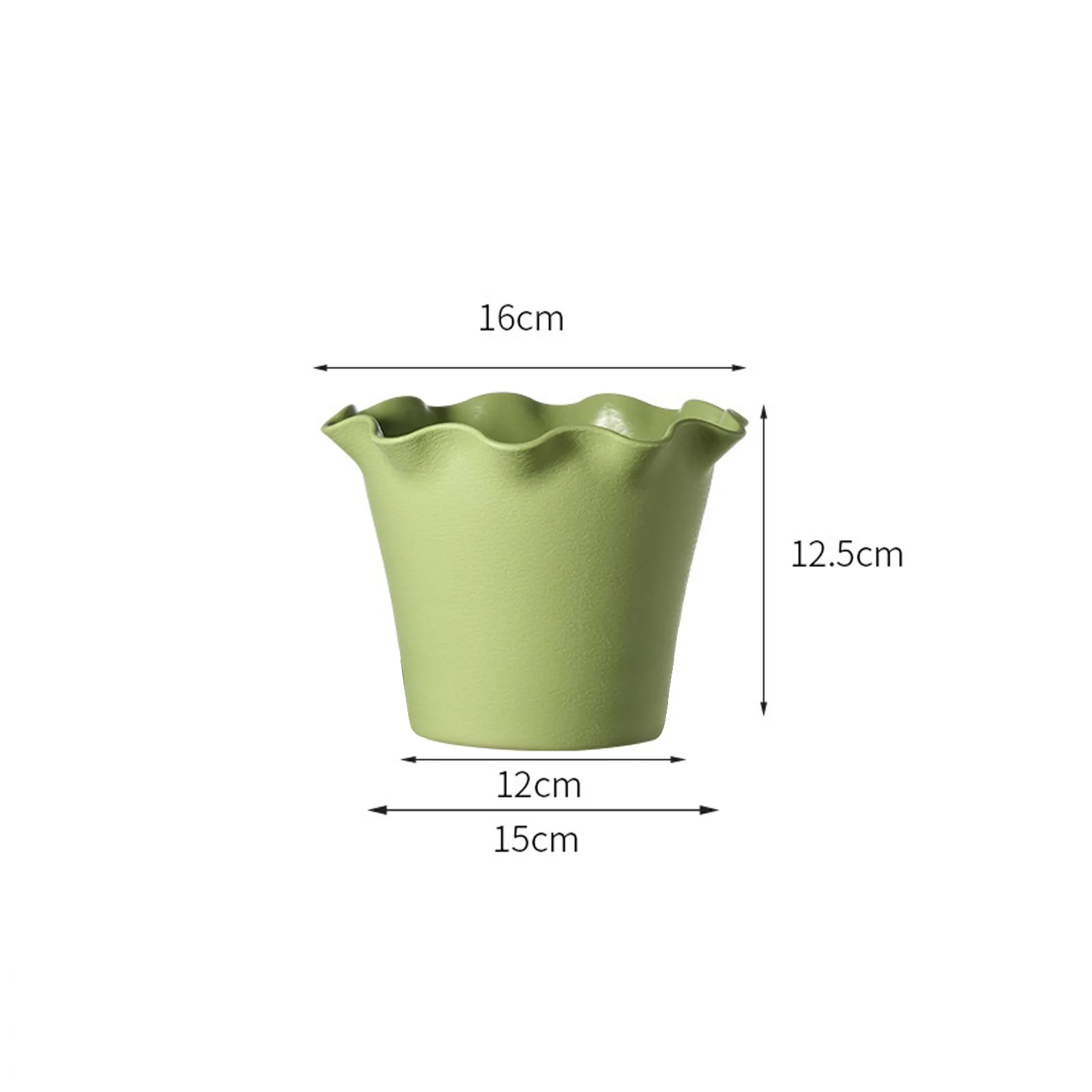 Thickened Plastic Flowerpot With Leaf Edge Indoor Balcony Wavy Edge Flower Pot for Outdoor Garden Coutyard Plant Pots