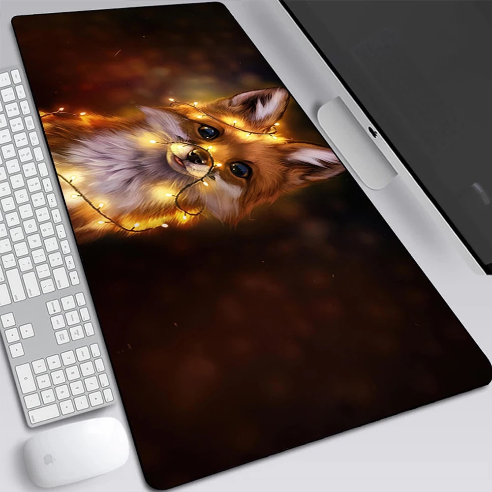 Imagem -02 - Bonito dos Desenhos Animados Fox Mouse Pad Grande Gaming Mouse Pad Computador Laptop Teclado Desk Mat pc Gamer Xxl Escritório