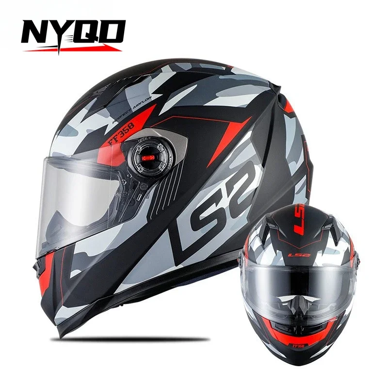 

LS2 Motorcycle Full Helmet Men's and Women's Electric Vehicles All Season Universal Anti Fog Go KartRaceSportsCarMotorcycleFF358