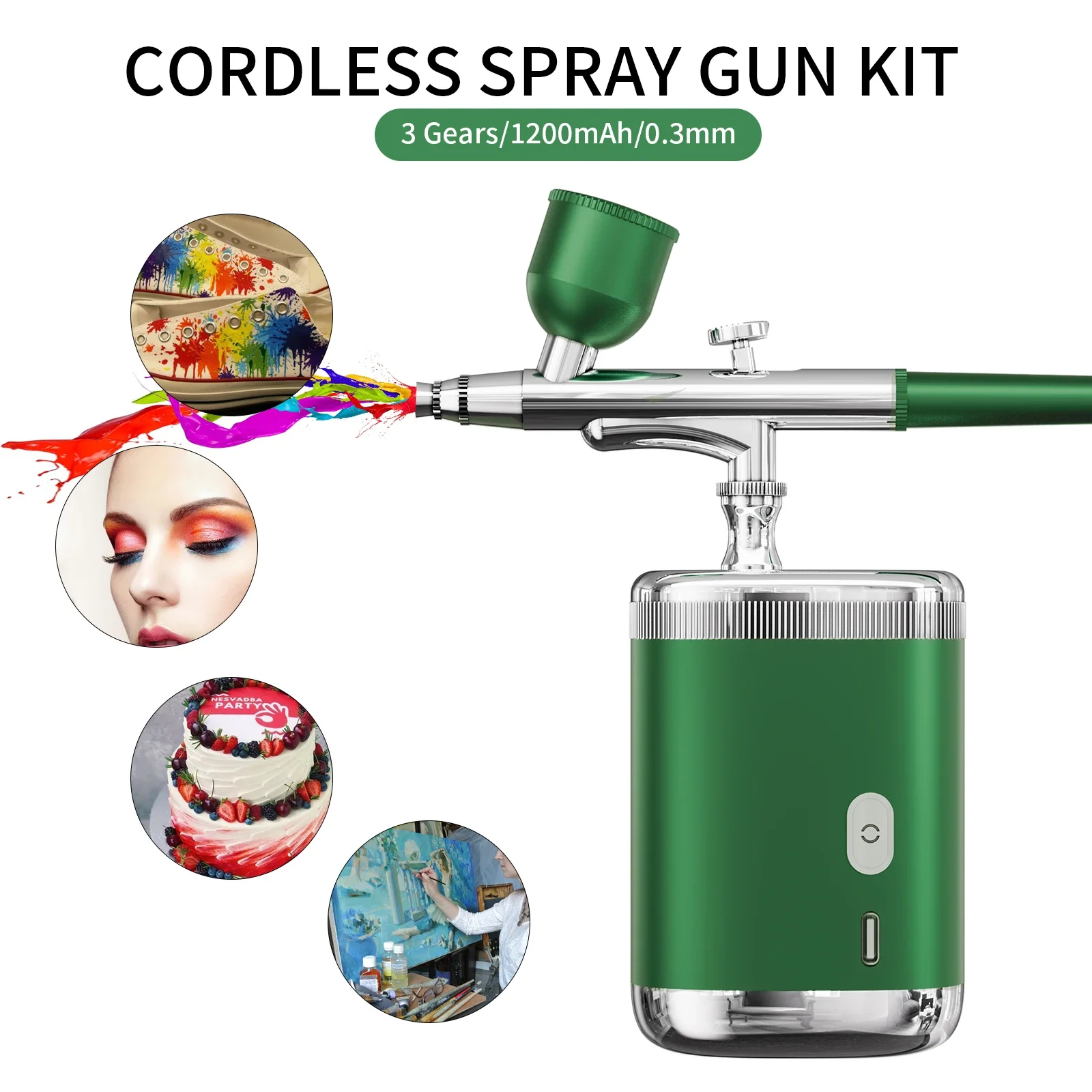 مجموعة البخاخة اللاسلكية المحمولة، ضاغط لاسلكي لفن الأظافر، طلاء حرفي للمكياج، بخاخة مدمجة متعددة الاستخدام